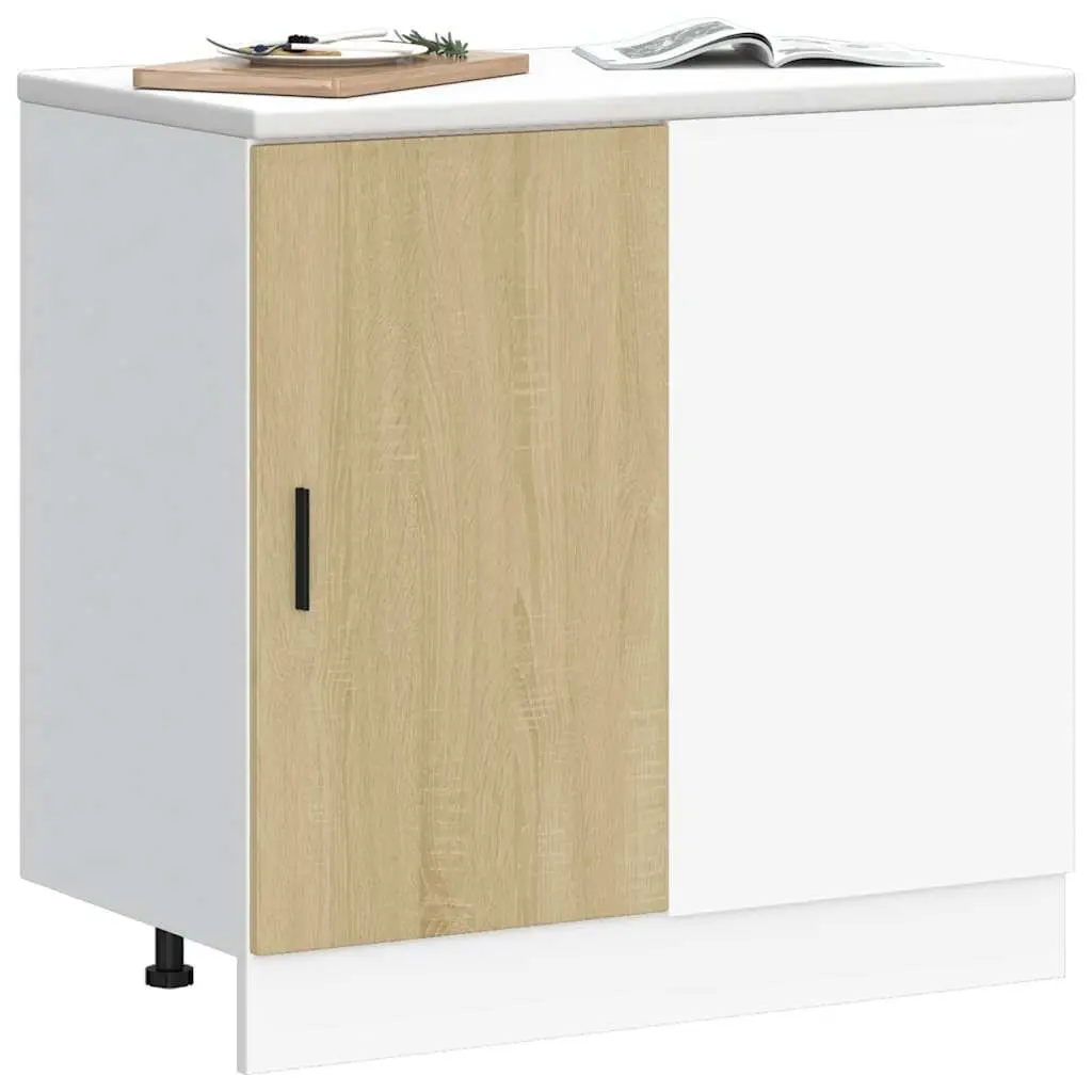 Brown Engineered Wood Kitchen Base Cabinet Storage Unit
