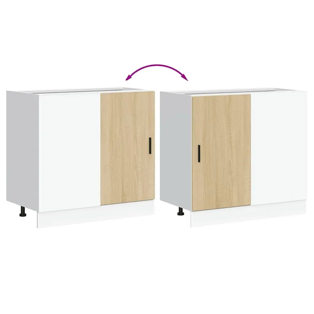 Brown Engineered Wood Kitchen Base Cabinet Storage Unit