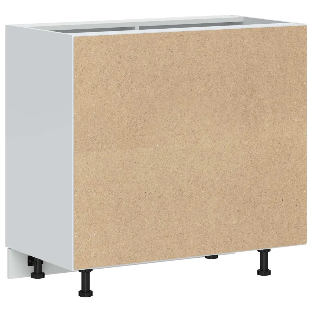 White Engineered Wood Kitchen Base Cabinet with Doors
