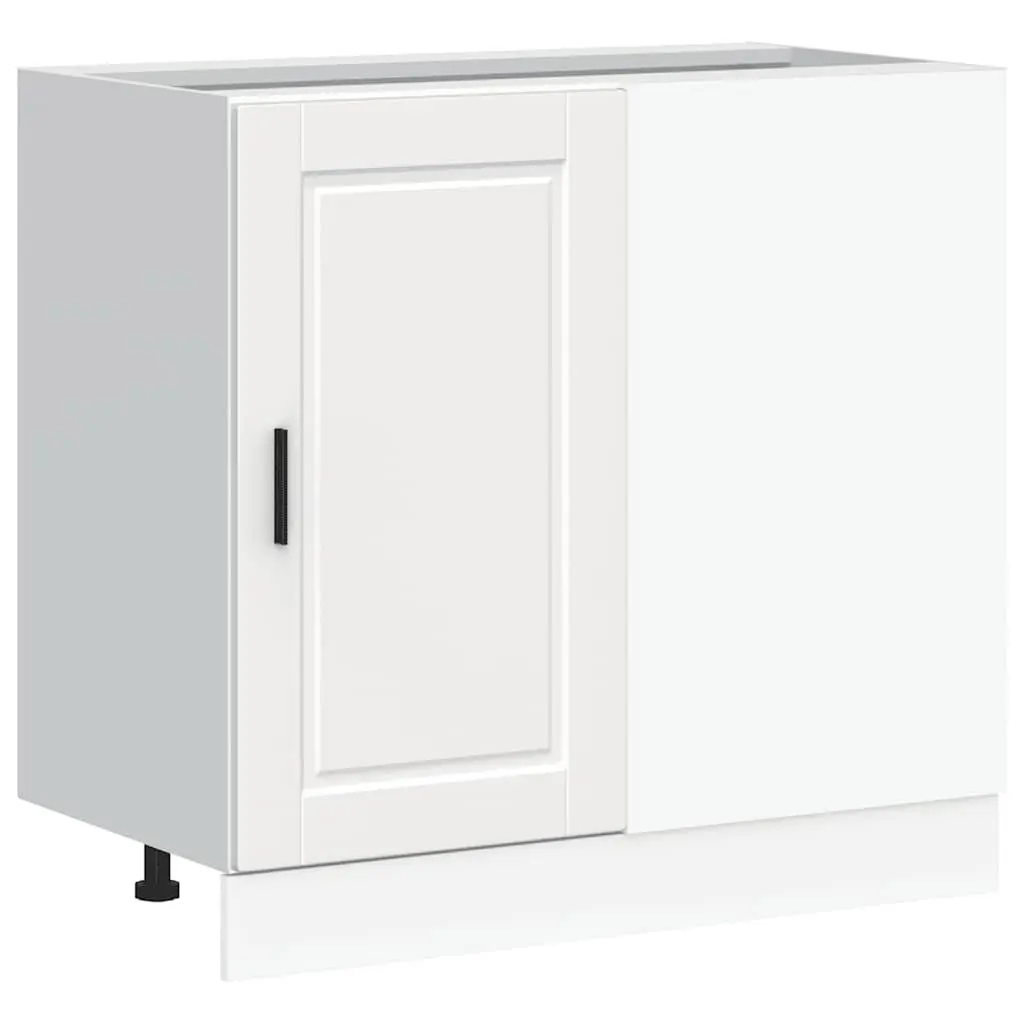 White Engineered Wood Kitchen Base Cabinet with Doors