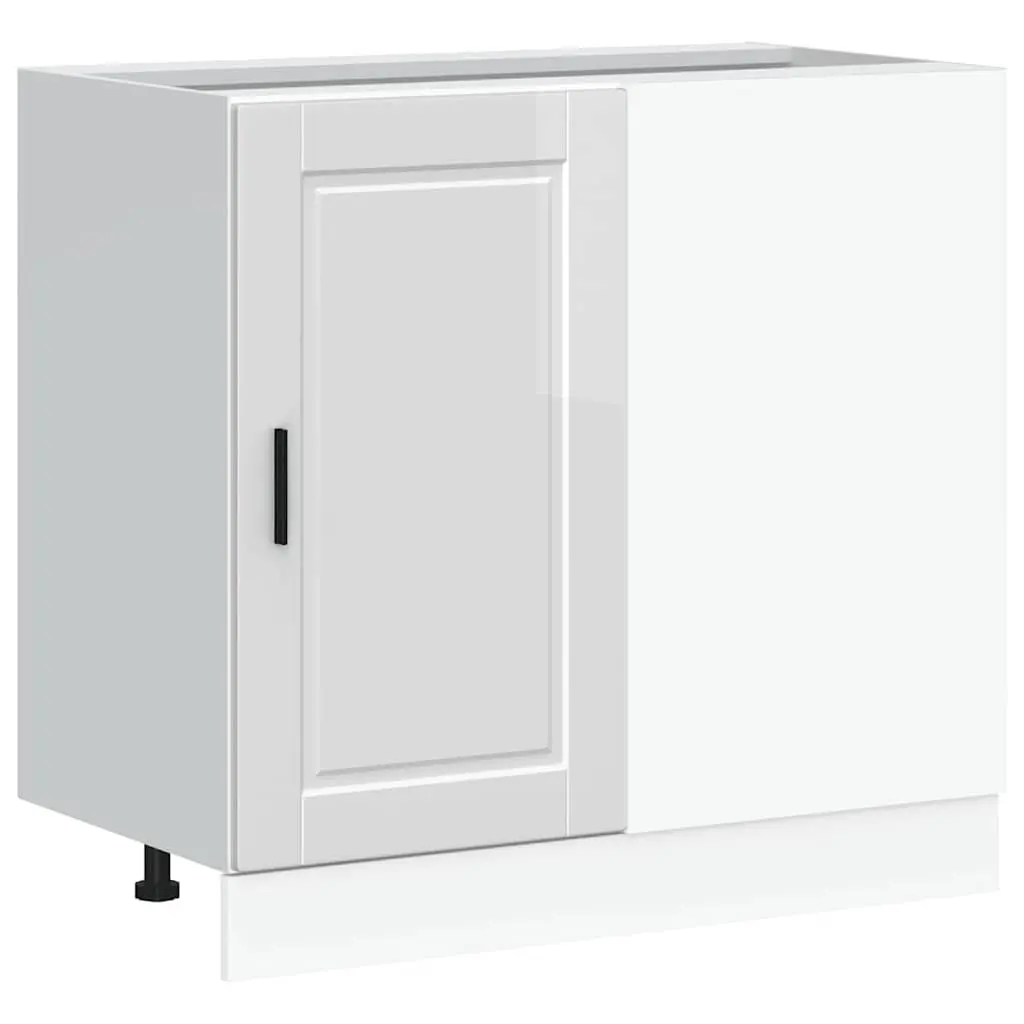 High Gloss White Engineered Wood Kitchen Base Cabinet