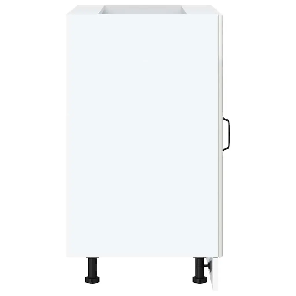 High Gloss White Engineered Wood Kitchen Base Cabinet