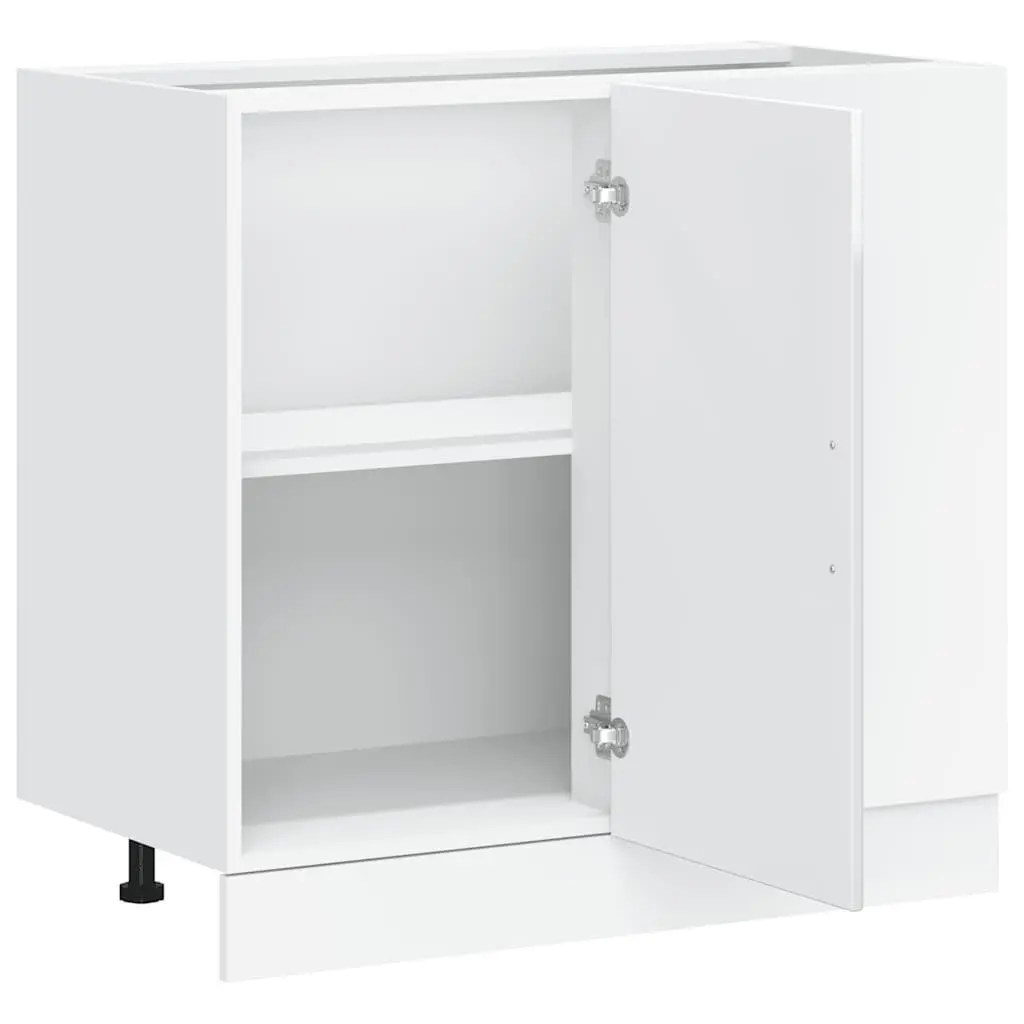 High Gloss White Engineered Wood Kitchen Base Cabinet