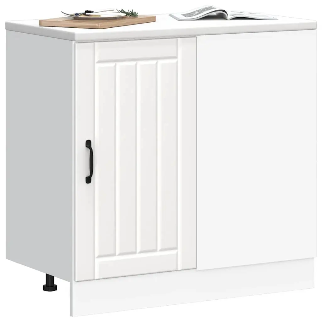 White Engineered Wood Kitchen Base Cabinet for Storage