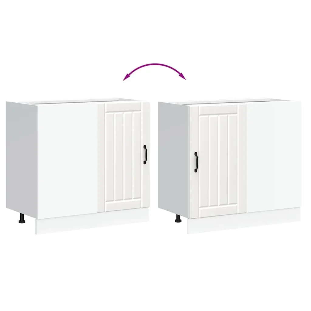 White Engineered Wood Kitchen Base Cabinet for Storage