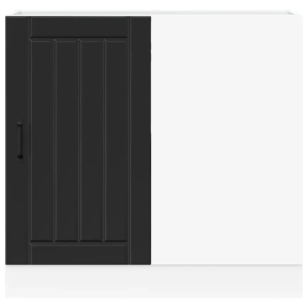 Black Engineered Wood Kitchen Cabinet Sink Storage Unit Base Furniture