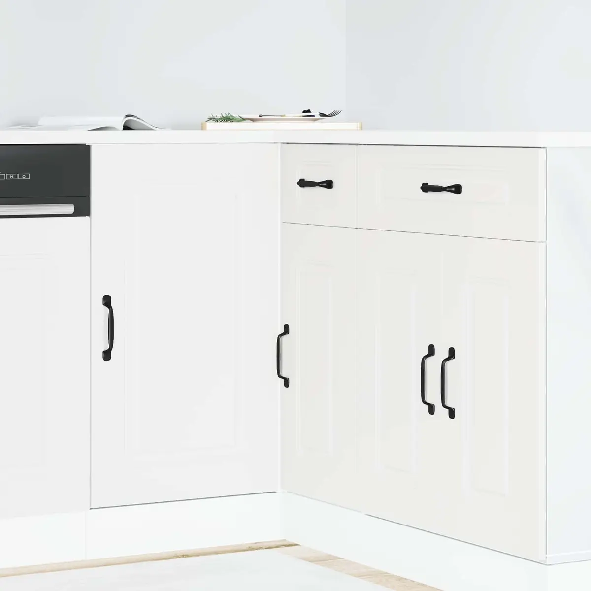 White Engineered Wood Kitchen Base Cabinet Organiser