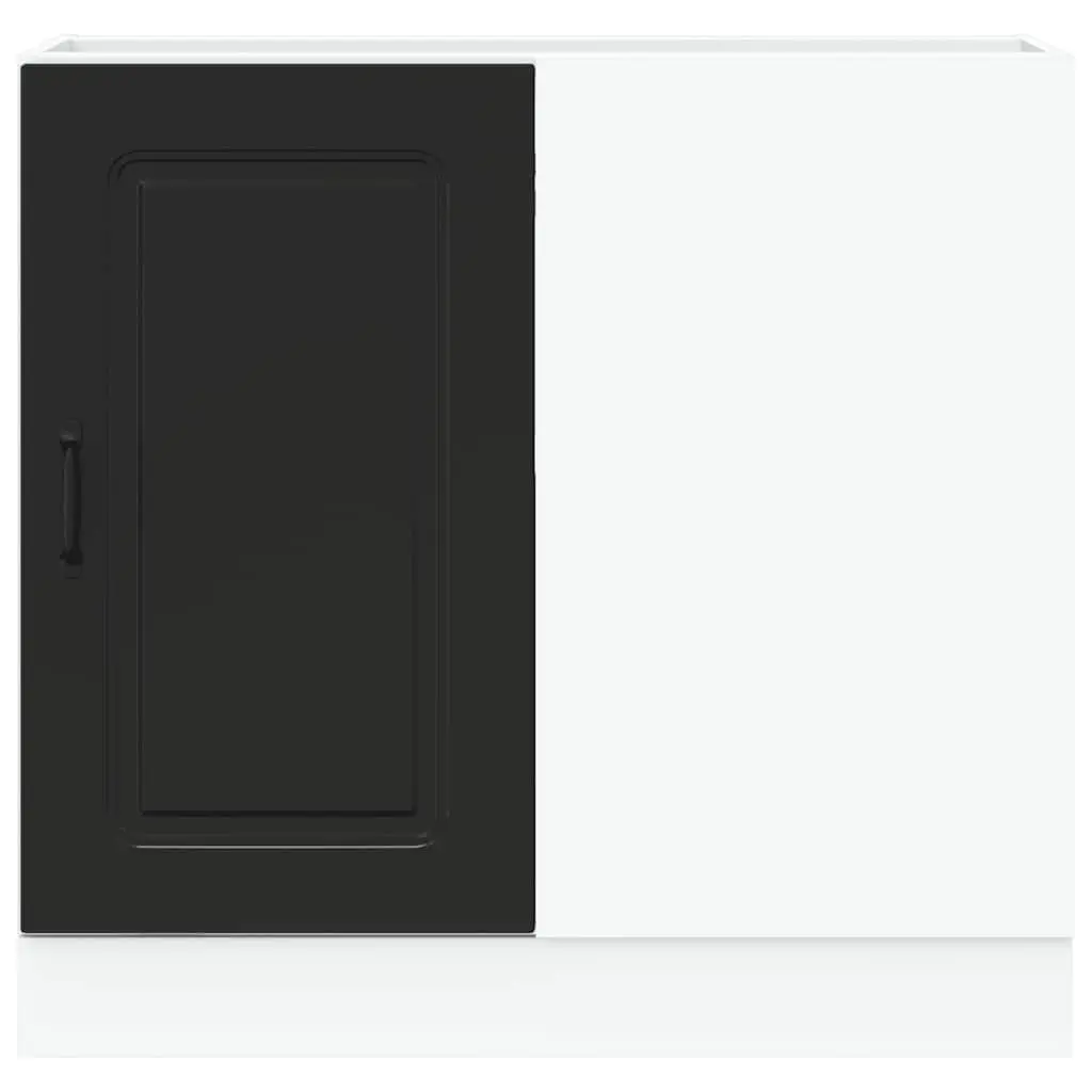 Black Engineered Wood Kitchen Base Cabinet with Doors