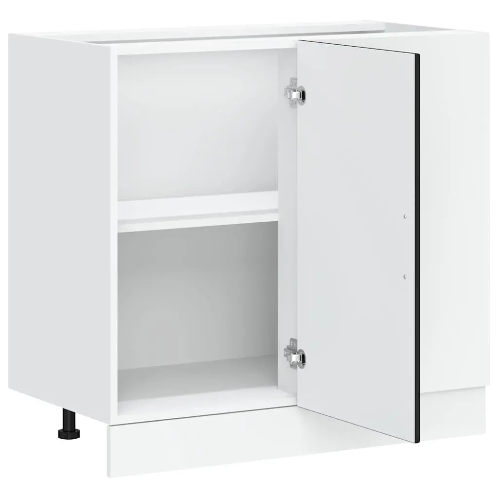 Black Engineered Wood Kitchen Base Cabinet with Doors