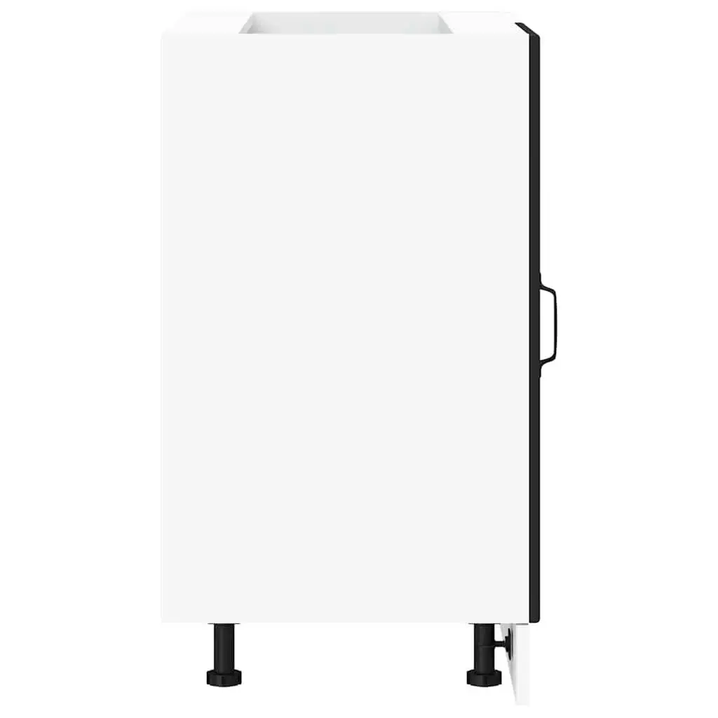 Black Engineered Wood Kitchen Base Cabinet with Doors