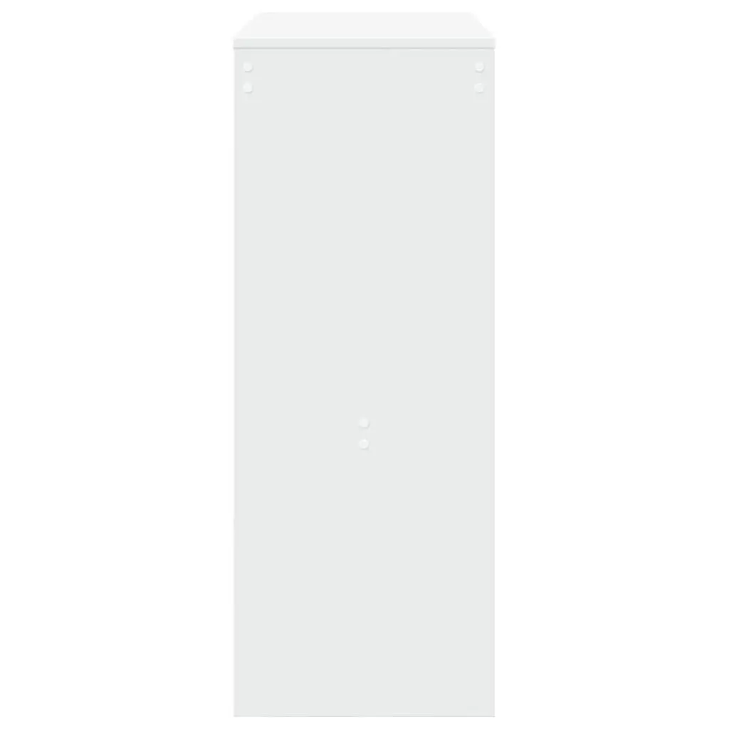 Bar Table White High Counter with Storage Shelves Engineered Wood 90L x 40W x 103.5H cm