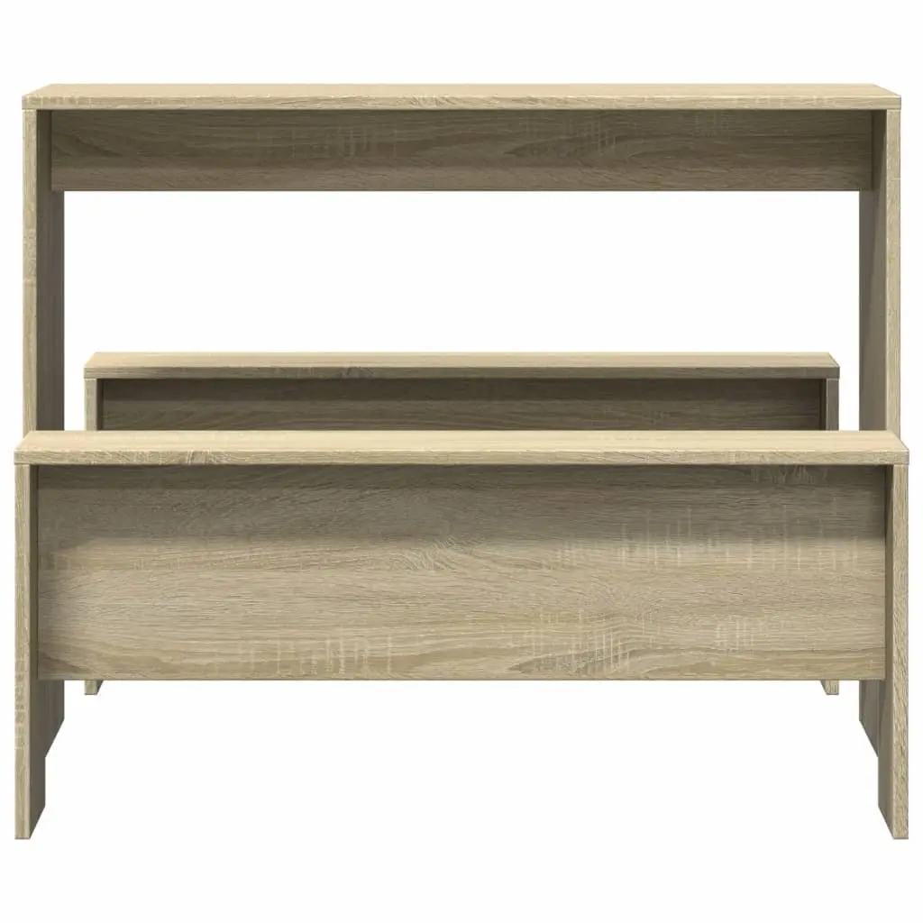 Dining Table and Bench Set Brown 3 Piece Engineered Wood