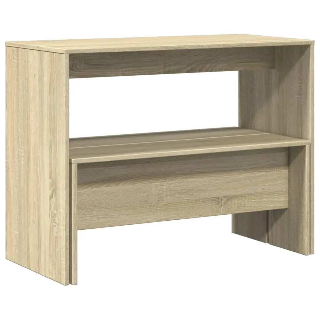 Dining Table and Bench Set Brown 3 Piece Engineered Wood