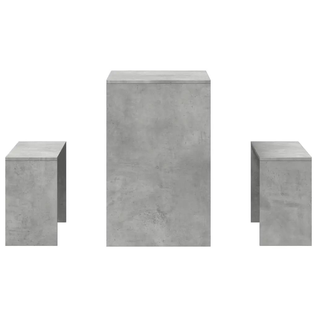 Grey 3 Piece Dining Table and Bench Set