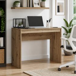 Comfortable Brown Engineered Wood Desk 90x40x72cm
