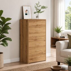 6-Drawer Brown Sideboard for Comfortable Living