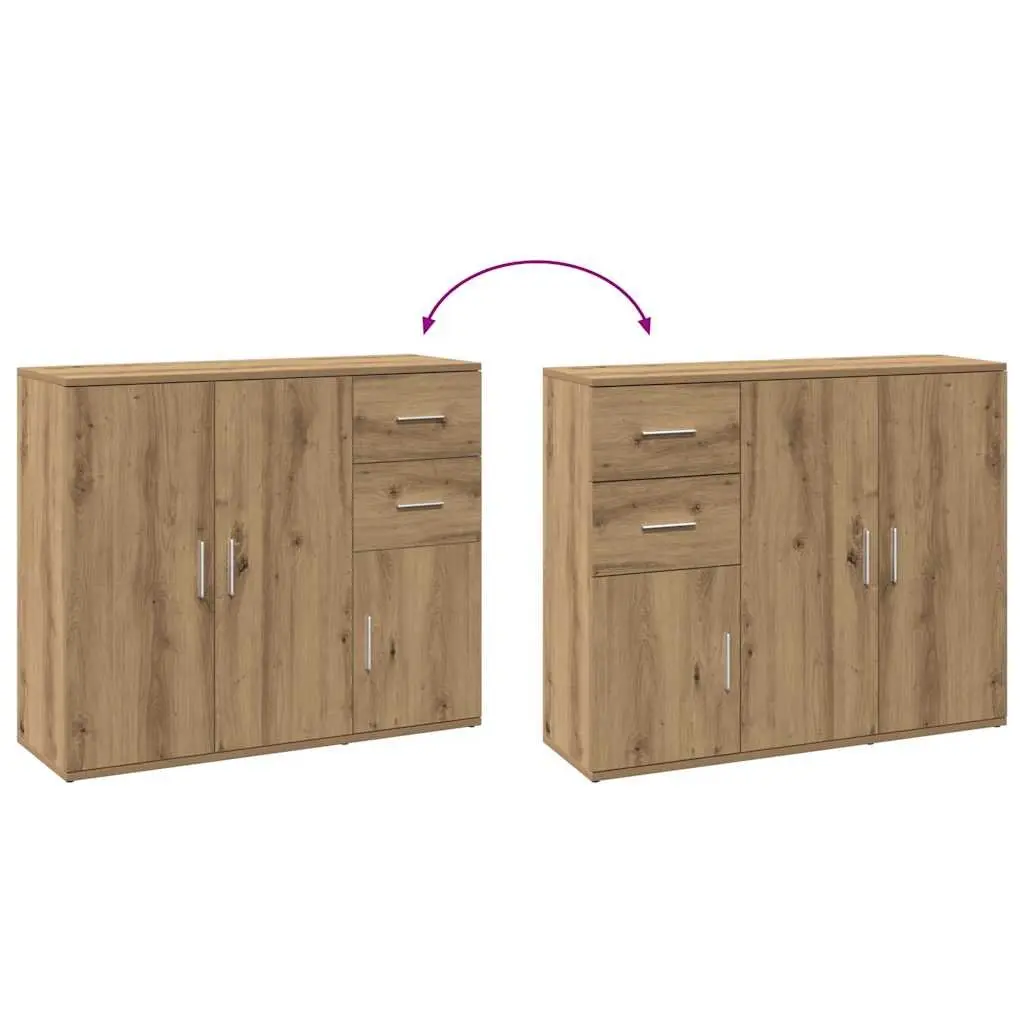 Brown Engineered Wood Sideboard for Dining Storage