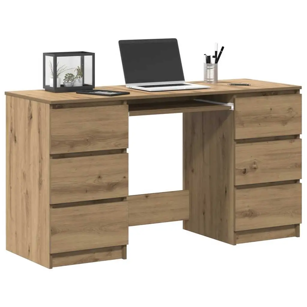 Writing Desk Brown 140x50x77cm Engineered Wood