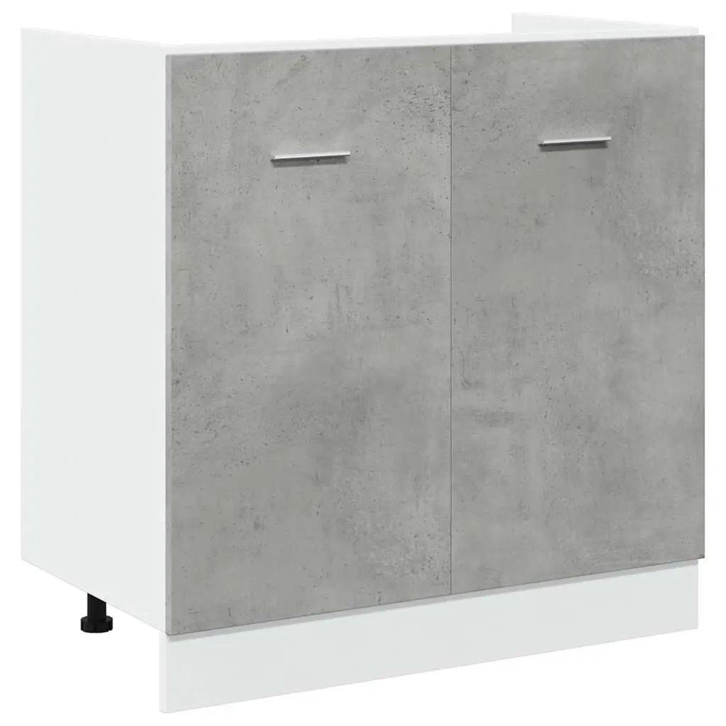 Grey Engineered Wood Sink Base Cabinet for Kitchens