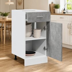 Grey Drawer Bottom Cabinet for Kitchen Storage