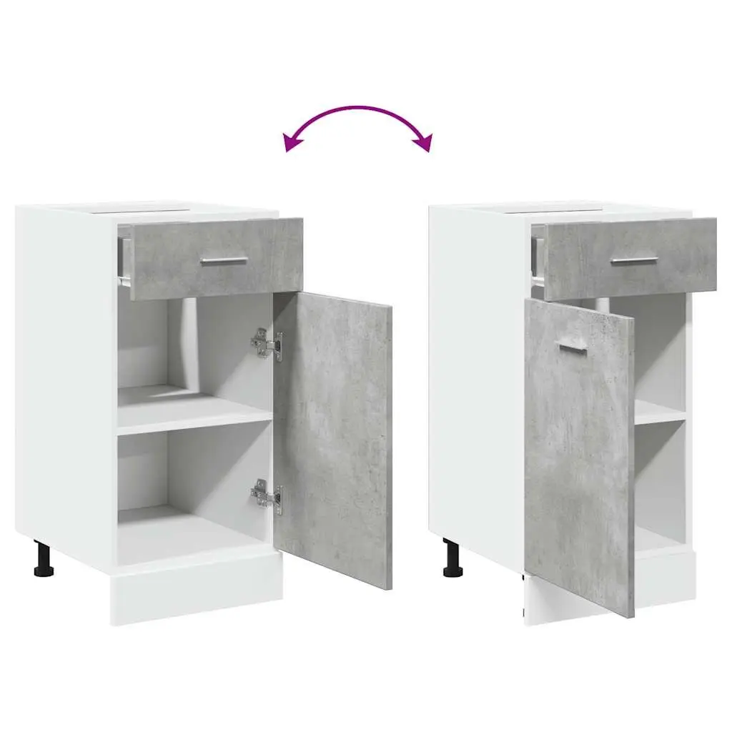 Grey Drawer Bottom Cabinet for Kitchen Storage