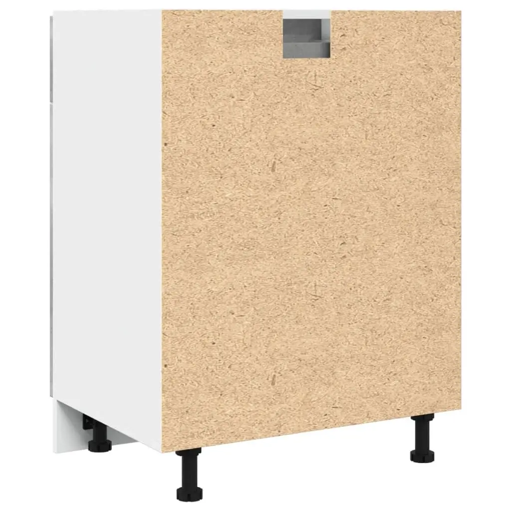 Drawer Bottom Cabinet Kitchen Storage Grey 60x46x81.5cm Engineered Wood Unit