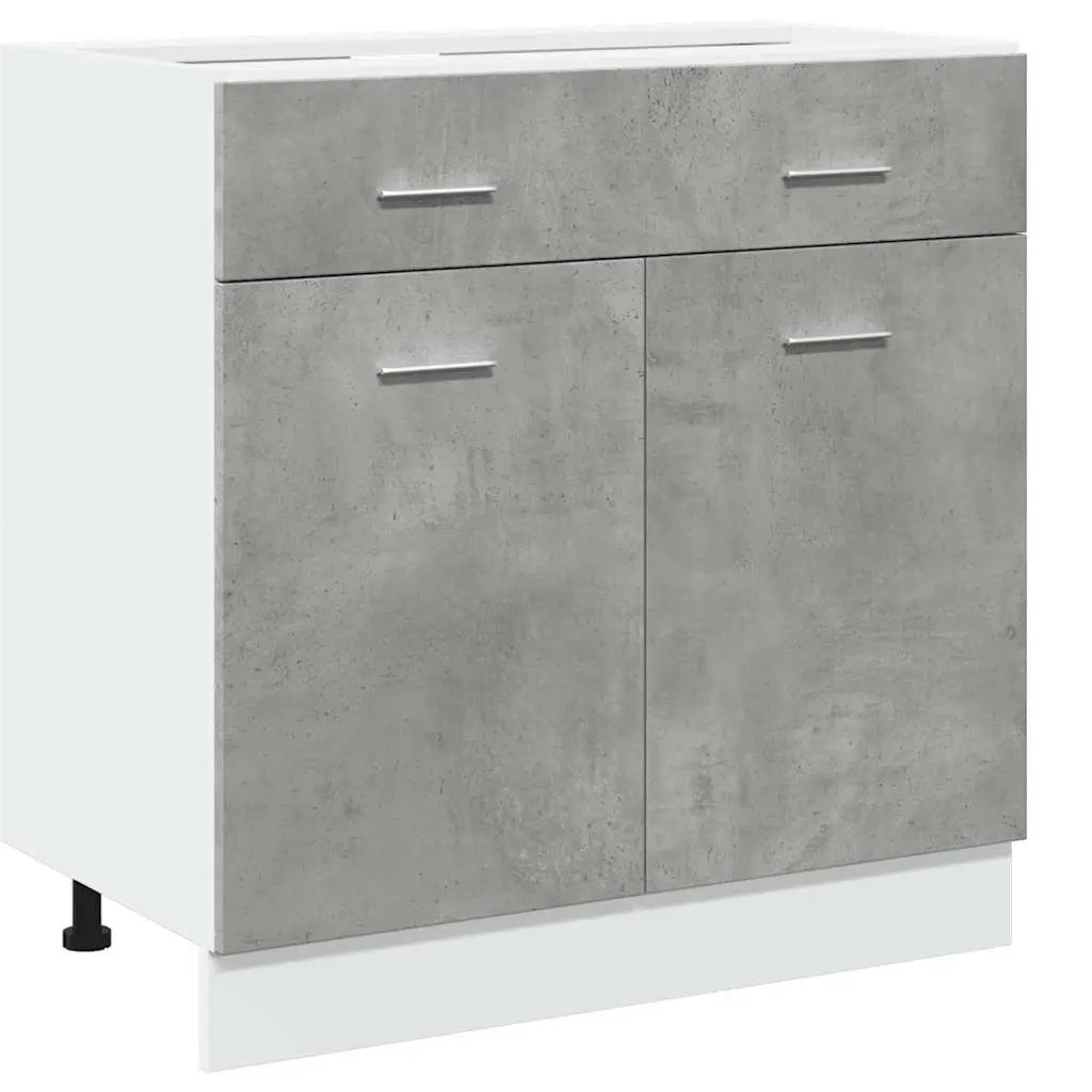 Drawer Bottom Cabinet Grey 1 Drawer 2 Compartments Engineered Wood