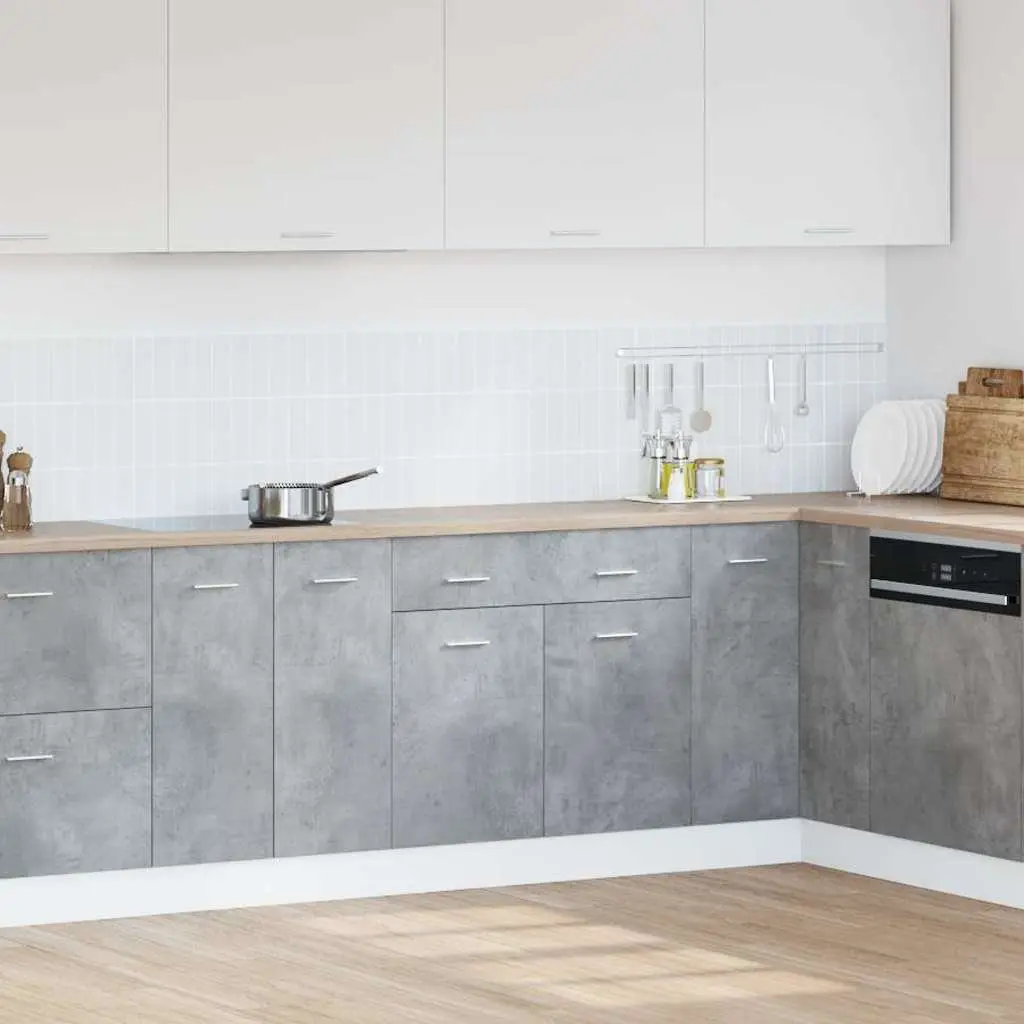 Drawer Bottom Cabinet Grey 1 Drawer 2 Compartments Engineered Wood