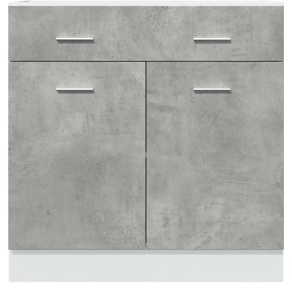Drawer Bottom Cabinet Grey 1 Drawer 2 Compartments Engineered Wood