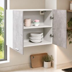 Grey Engineered Wood Wall-Mounted Hanging Kitchen Cabinet