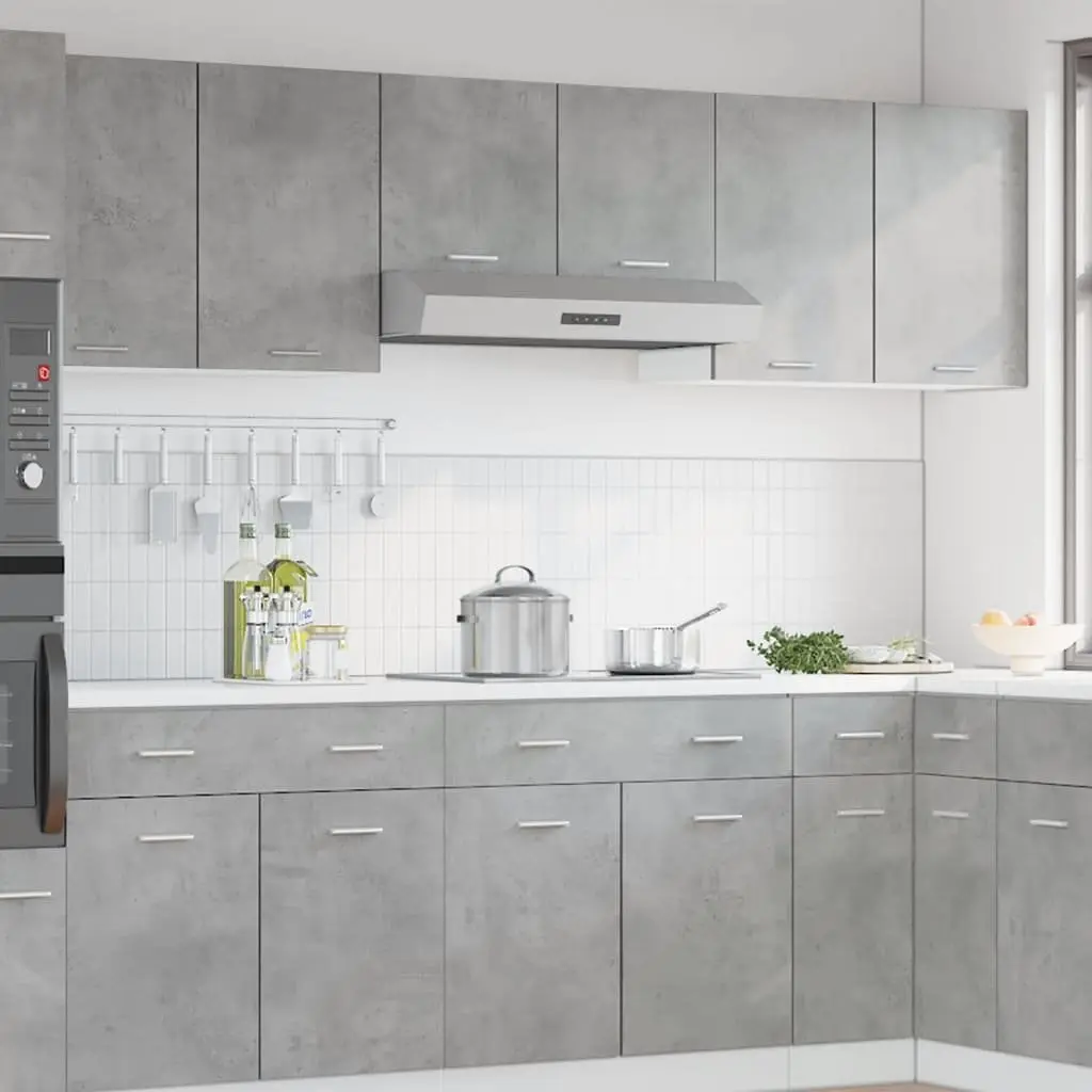 Grey Engineered Wood Wall-Mounted Hanging Kitchen Cabinet