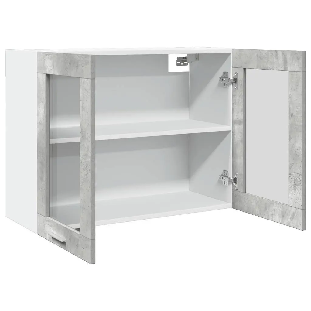 Wall-Mounted Grey Glass Kitchen Cabinet Organizer