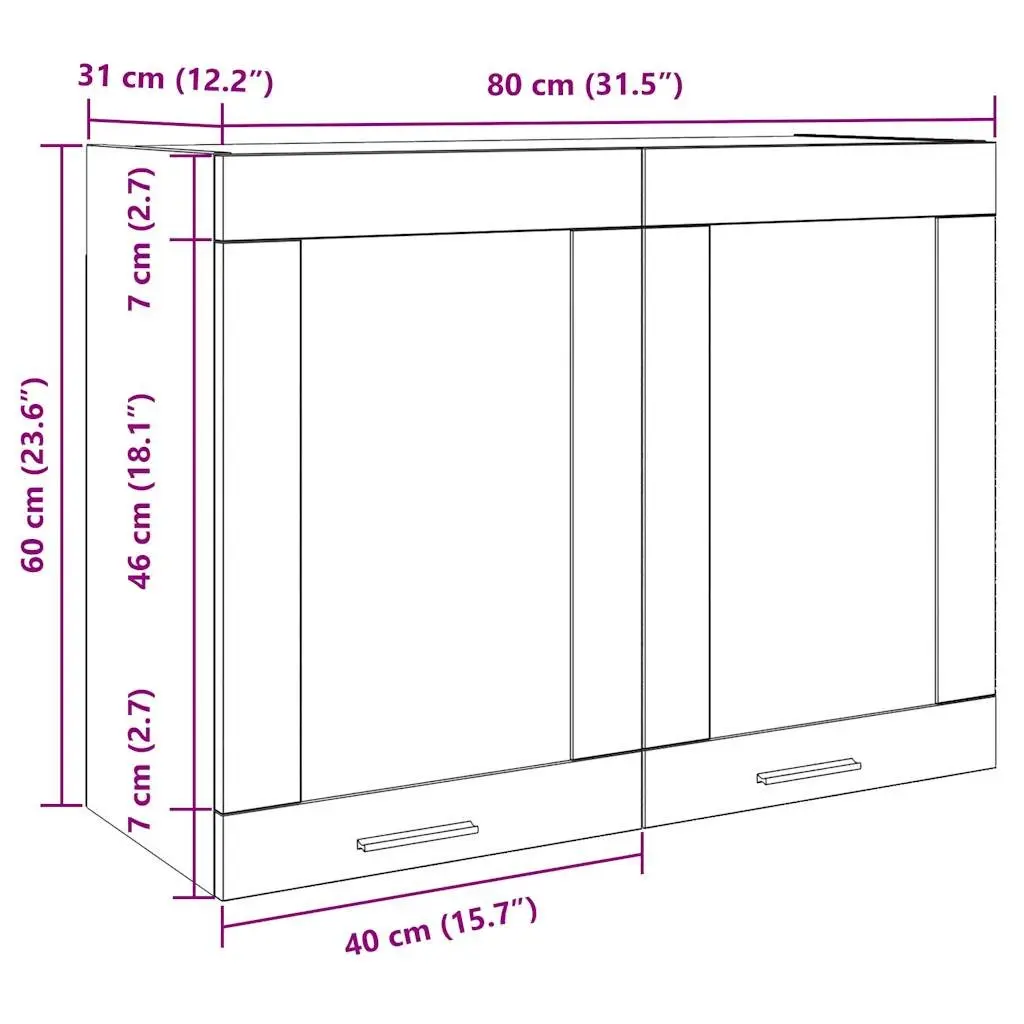 Wall-Mounted Grey Glass Kitchen Cabinet Organizer