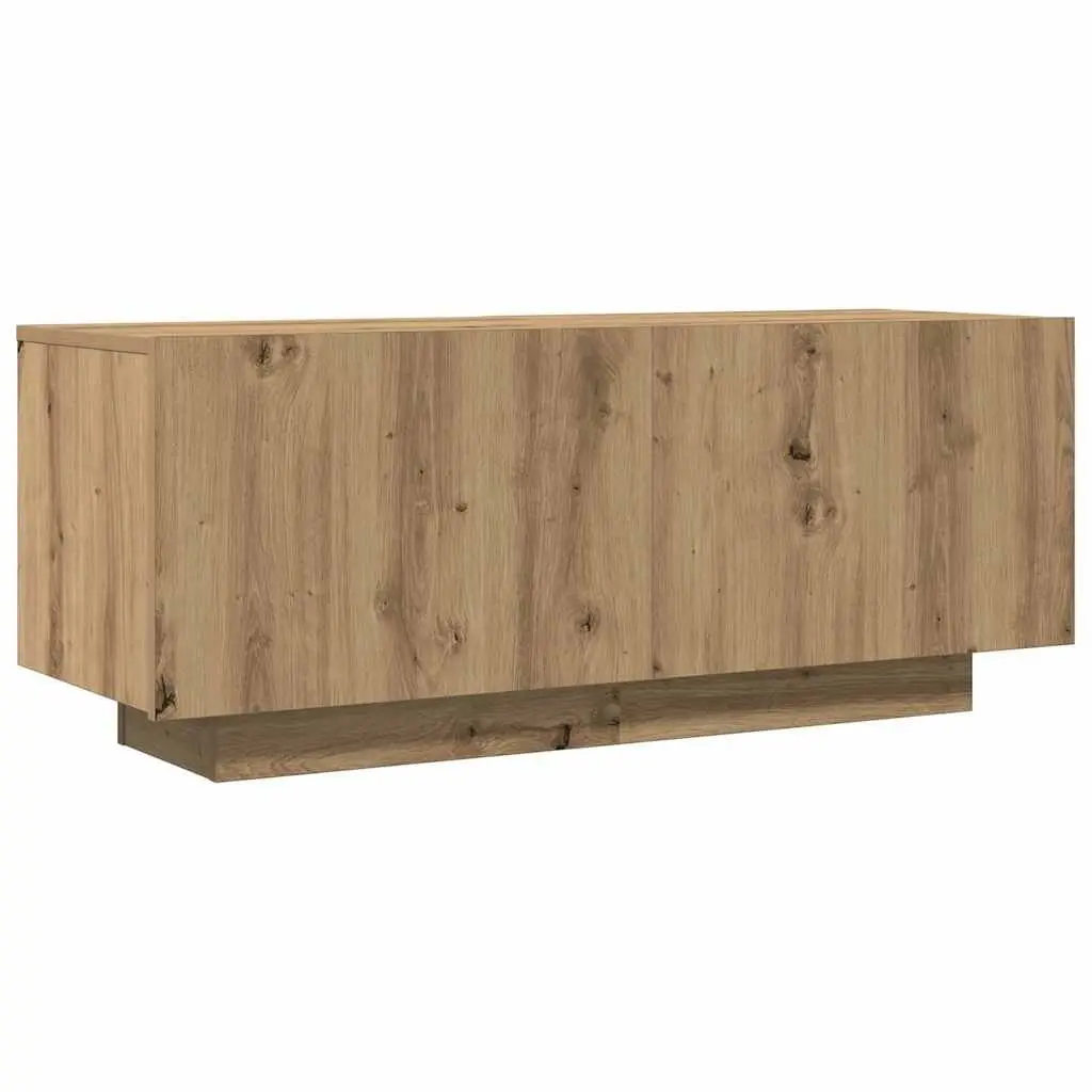 TV Cabinet Brown Engineered Wood 100x35x40 cm Media Unit Storage Compartments