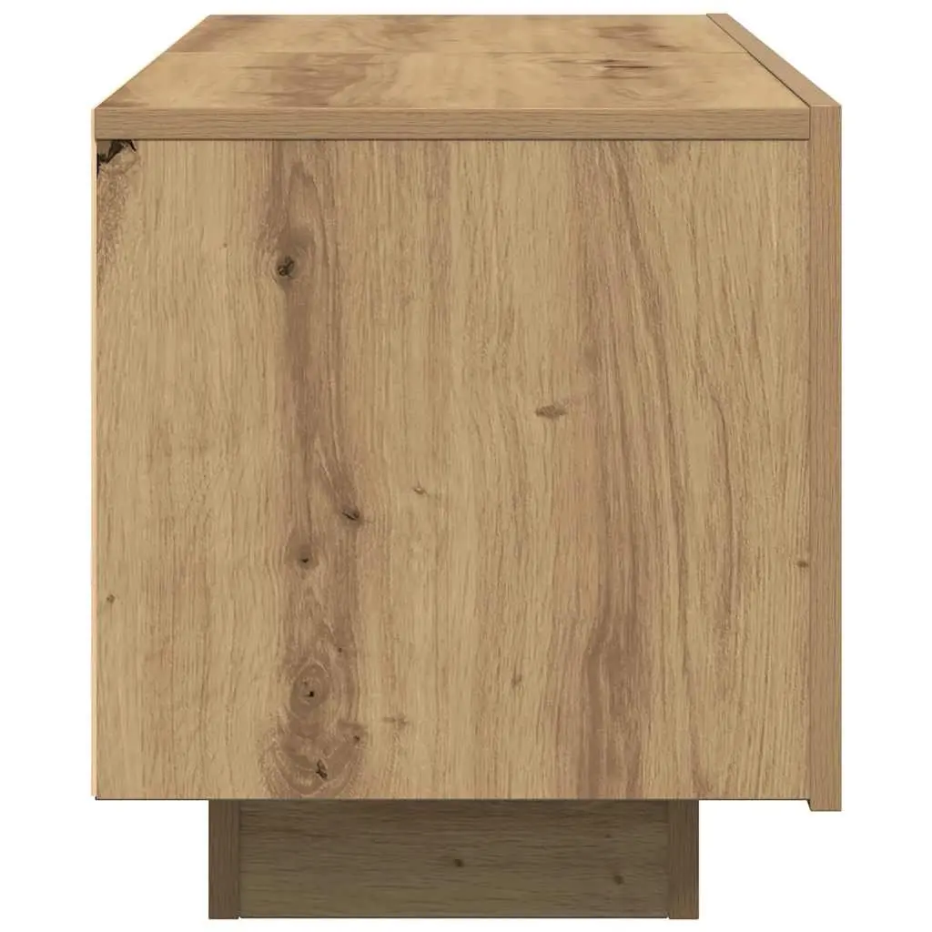 TV Cabinet Brown Engineered Wood 100x35x40 cm Media Unit Storage Compartments