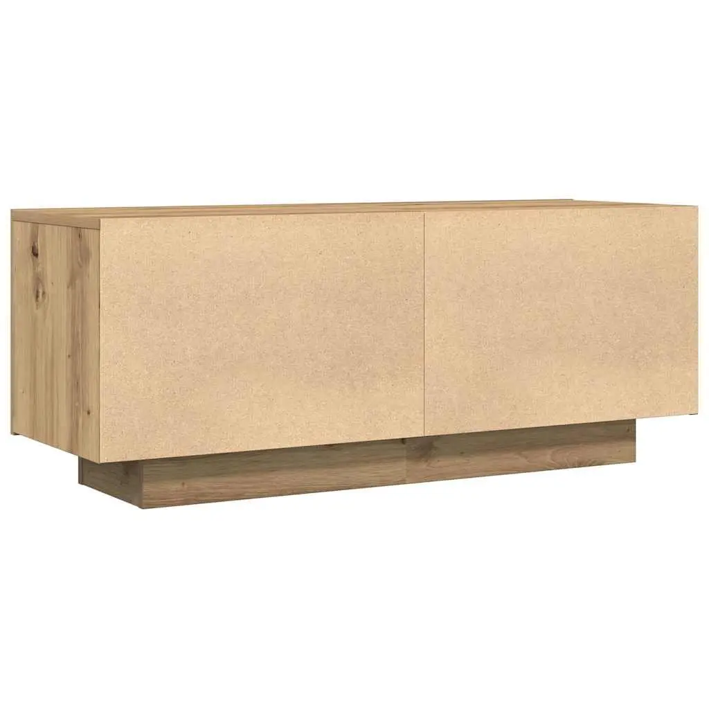 TV Cabinet Brown Engineered Wood 100x35x40 cm Media Unit Storage Compartments