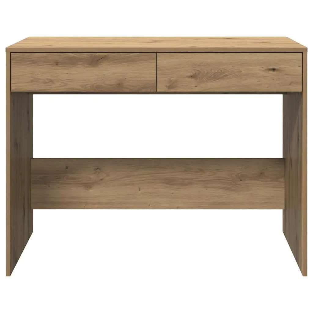 Engineered Wood Office Desk with 2 Drawers in Artisan Oak