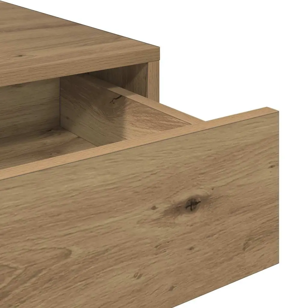 Engineered Wood Office Desk with 2 Drawers in Artisan Oak