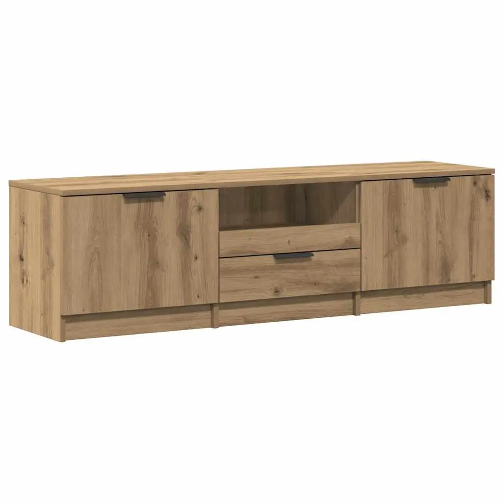 TV Cabinet Engineered Wood Brown Living Room Storage Unit 140x35x40cm
