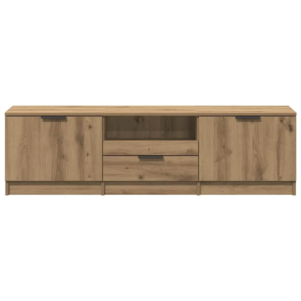 TV Cabinet Engineered Wood Brown Living Room Storage Unit 140x35x40cm