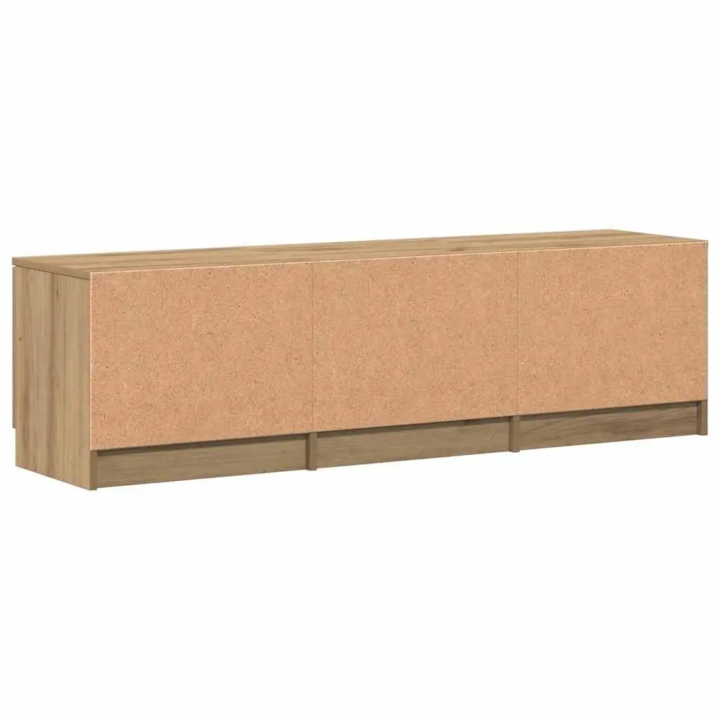 TV Cabinet Engineered Wood Brown Living Room Storage Unit 140x35x40cm