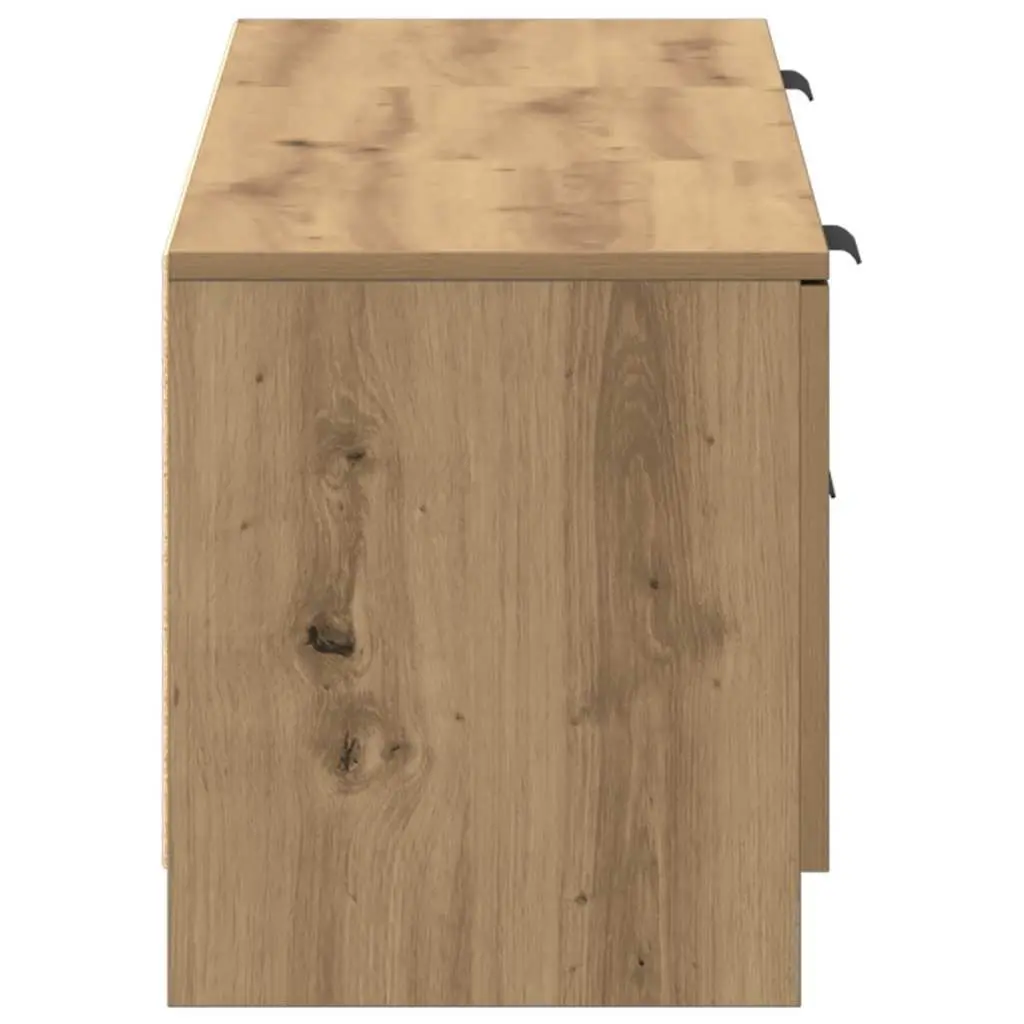 TV Cabinet Engineered Wood Brown Living Room Storage Unit 140x35x40cm