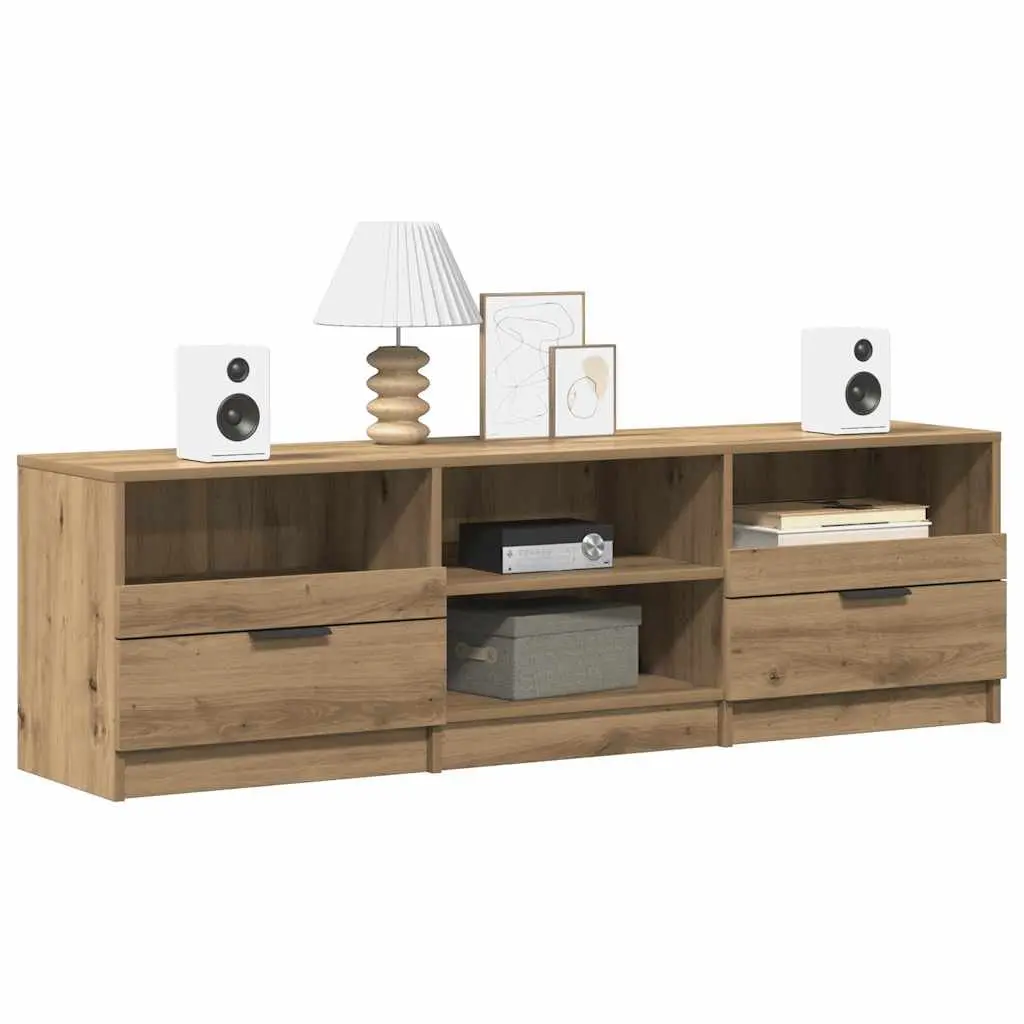 TV Cabinet Engineered Wood Brown Storage Unit Living Room Bedroom Furniture