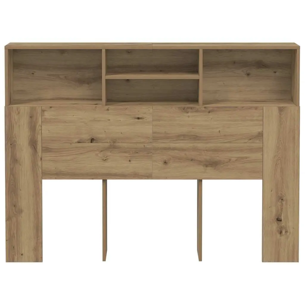 Brown Engineered Wood Wall-Mounted Headboard Cabinet
