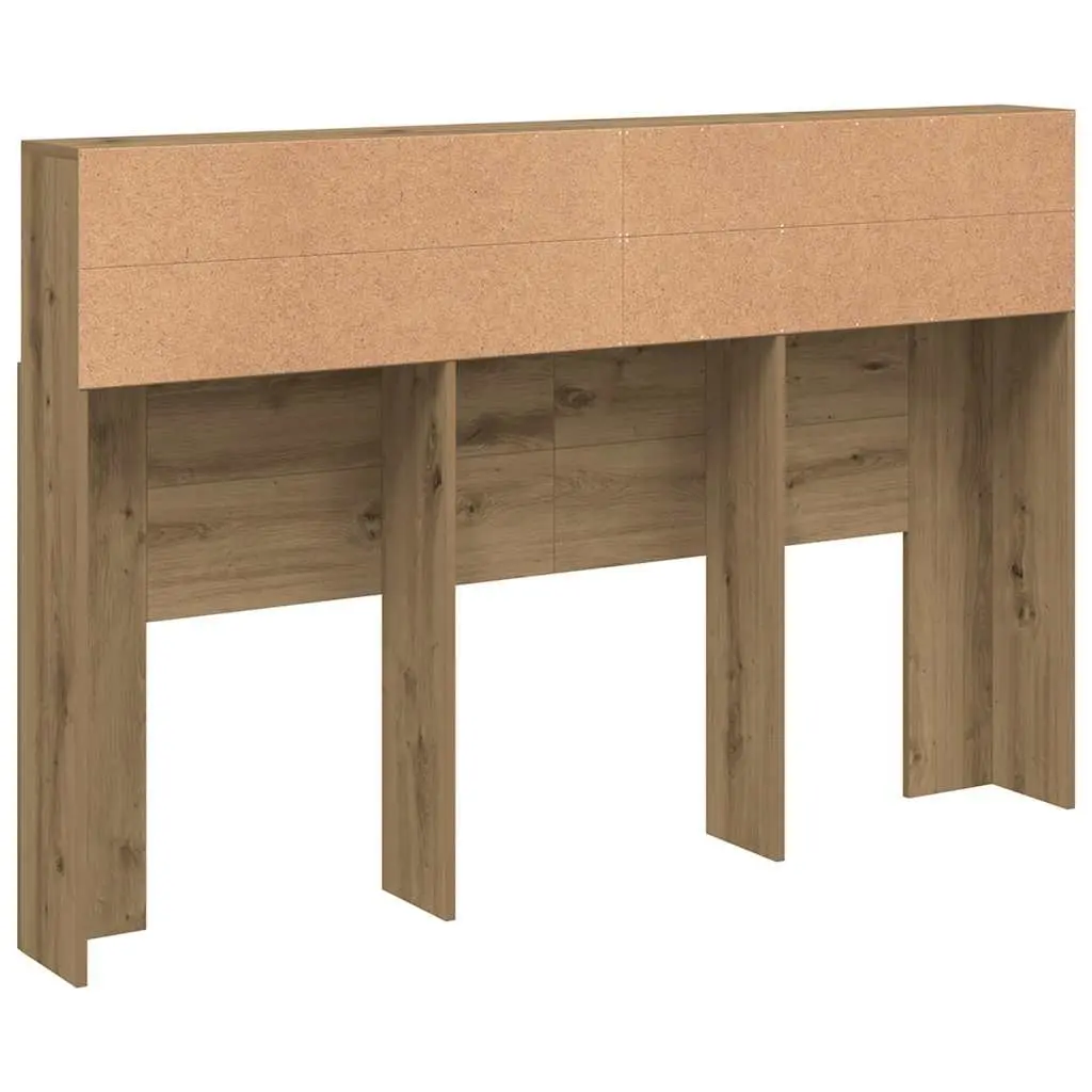 Brown Oak Headboard Cabinet for Bedroom Storage 160x19x103.5cm