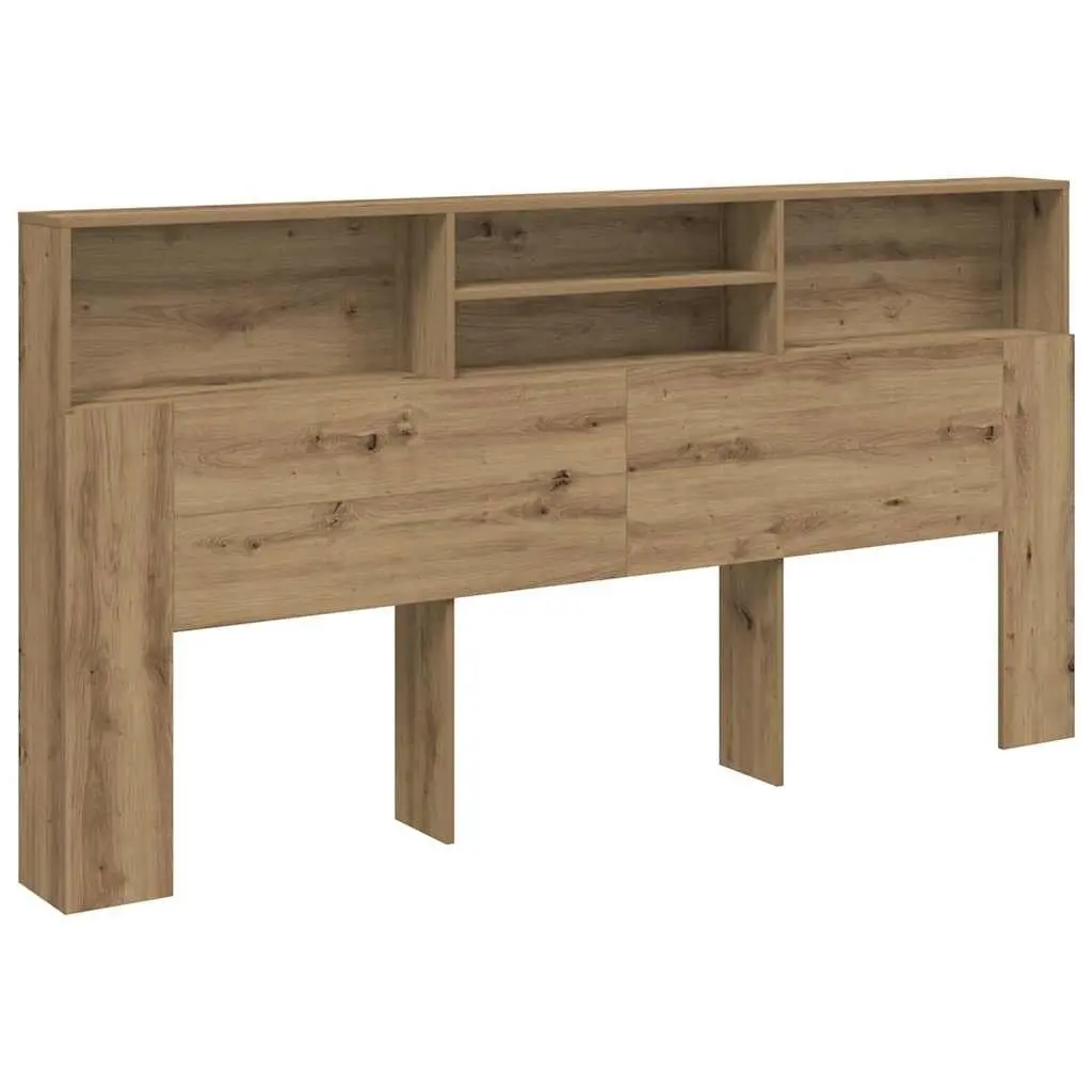 Brown Engineered Wood Headboard Cabinet for Storage