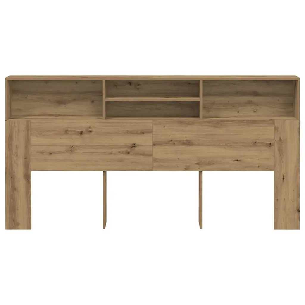Brown Engineered Wood Headboard Cabinet for Storage