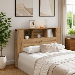 Stylish Brown Engineered Wood Headboard Cabinet