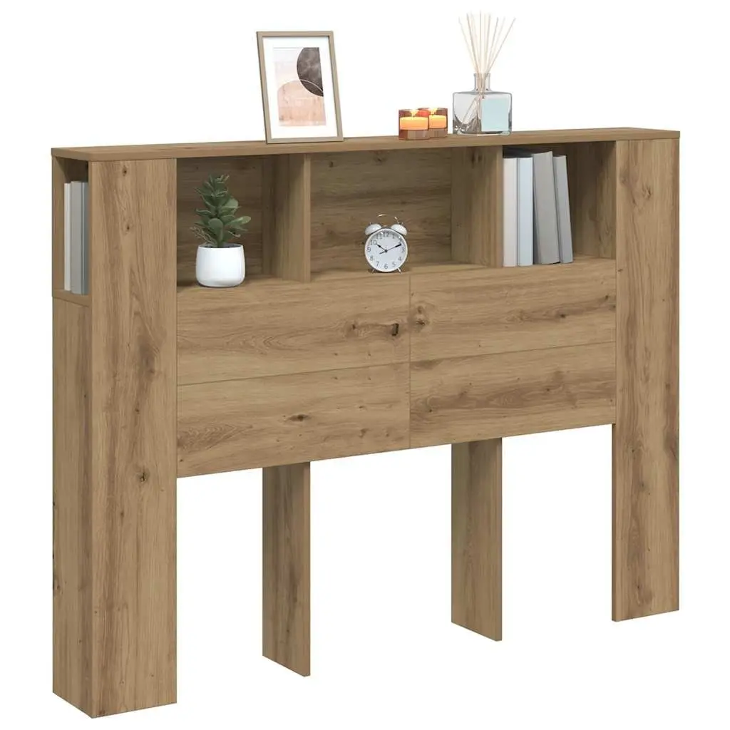 Brown Engineered Wood Headboard Cabinet
