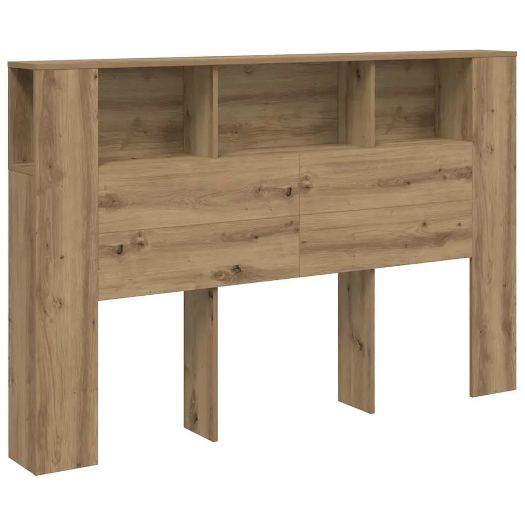 Storage Headboard Cabinet Engineered Wood Brown 160x18.5x103.5 cm Bedroom
